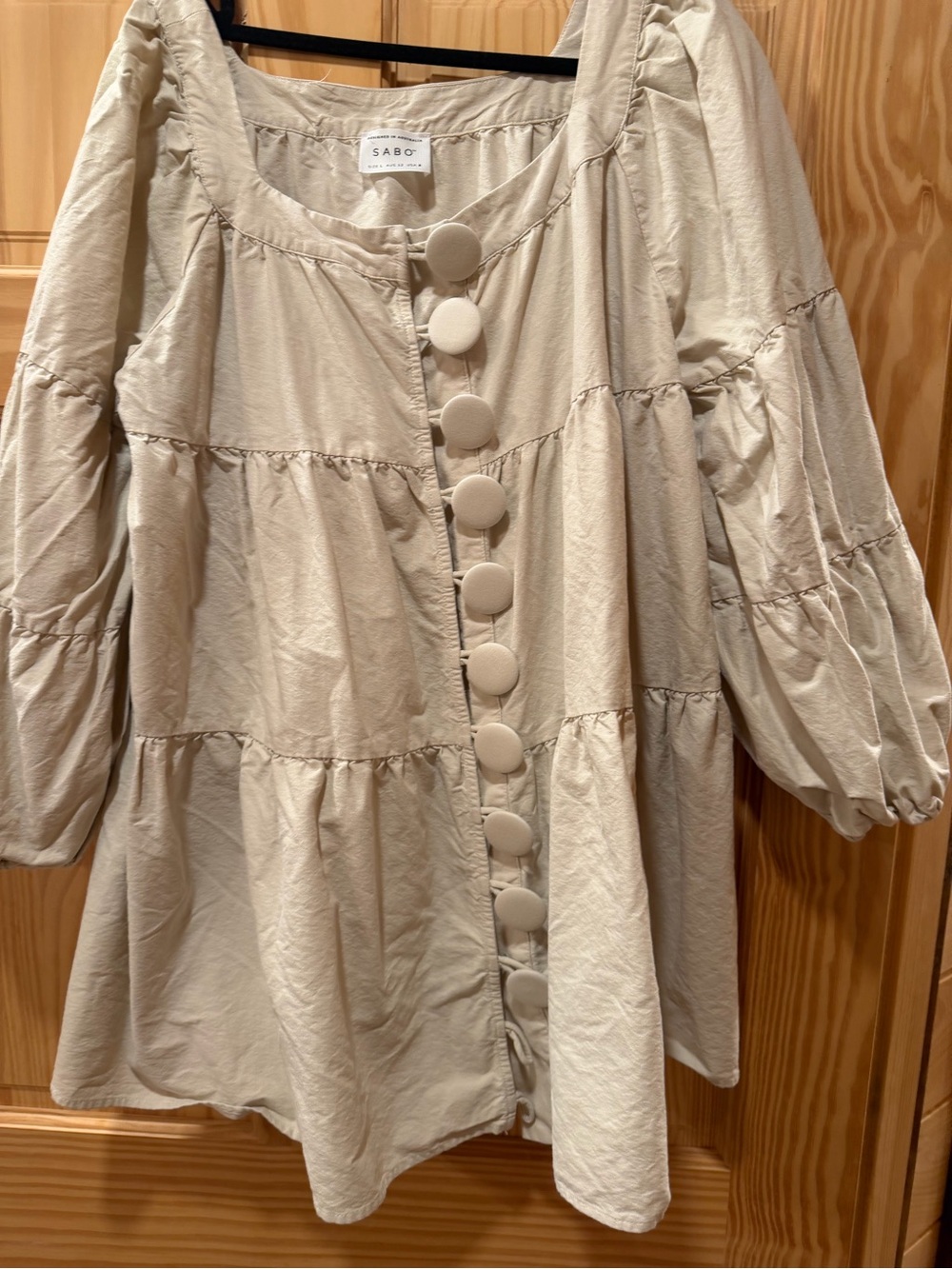 Sabo Skirt Cream Tiered Button-Front Dress